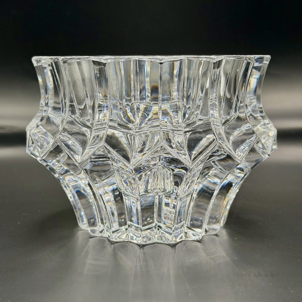 Vtg Mikasa Crown Jewel Lead Crystal Votive Candle Holder Clear Home Decor 5 Inch